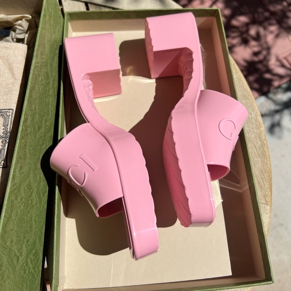 Gucci Rubber Mules Wild Rose (size 38) Never Worn US 8 - Picture 4 of 14